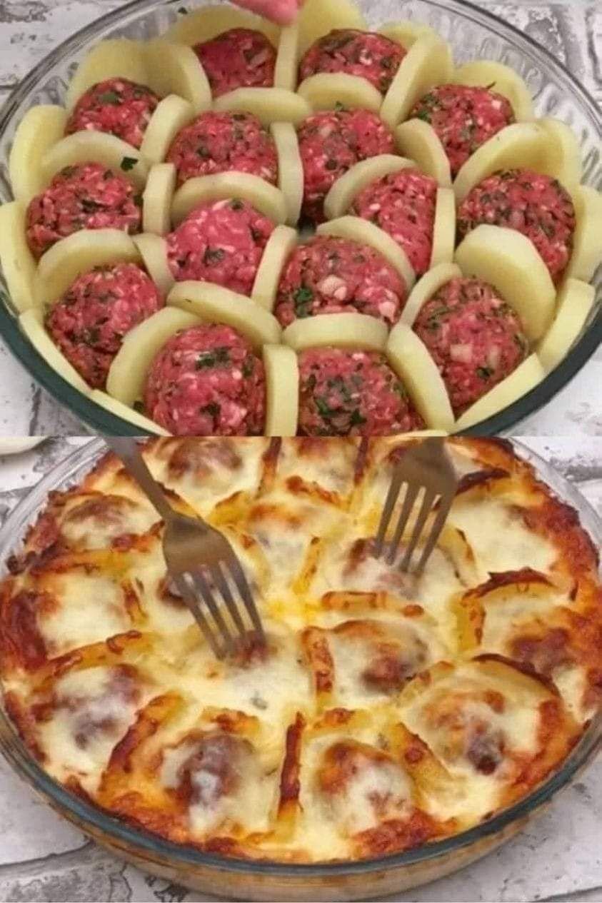 Potatoes with Meatballs And Cheese 460955593_2821299484700611_6544088926175361823_n